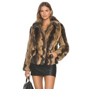 Regent Park Faux Fur Jacket Brown Size XL